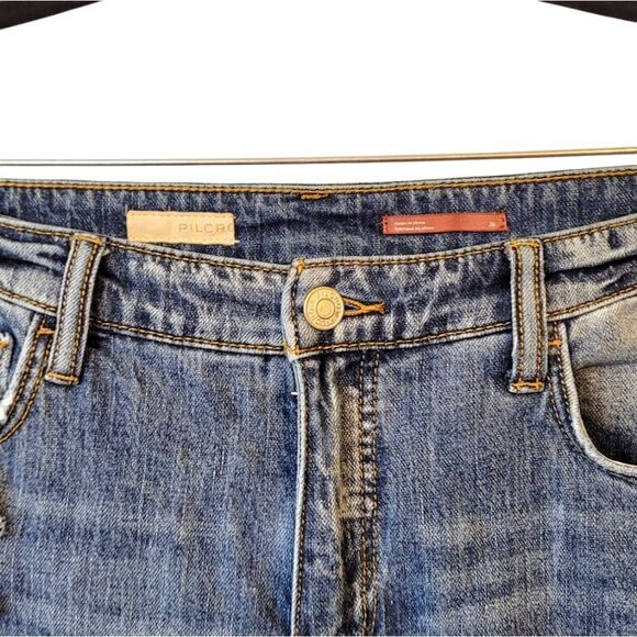 Pilcro Dark Wash The Heritage Boyfriend Distressed Jeans - Picture 4 of 8